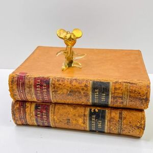 Adorable Miniture Mouse Figurine with Gold Trim